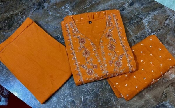 Anarkali Printed Kurta With Malmal Dupatta Set - Image 12