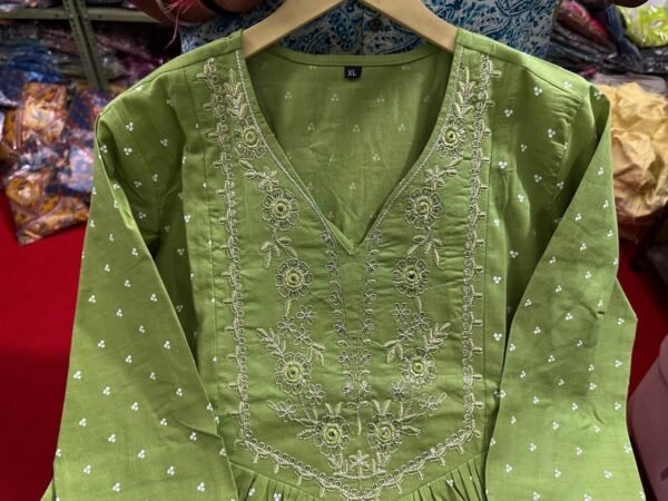 Anarkali Printed Kurta With Malmal Dupatta Set - Image 14