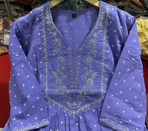 Anarkali Printed Kurta With Malmal Dupatta Set - Image 4