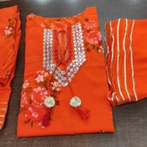 Anarkali short kurti paired