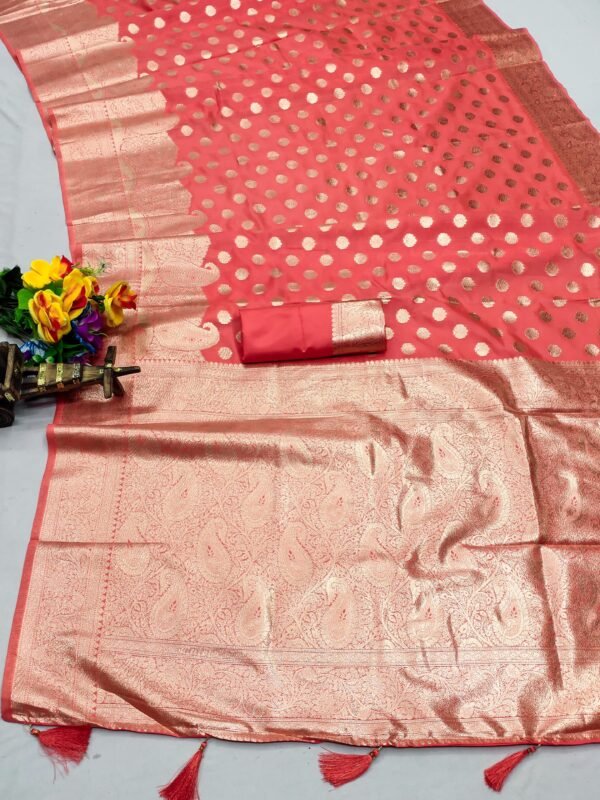 Elegant Soft Silk Saree, - Image 6