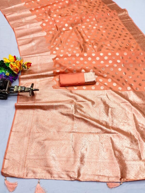 Elegant Soft Silk Saree, - Image 5