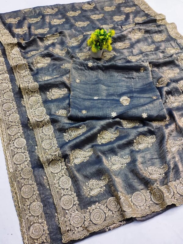 Dazzling Fendi Gold Saree - Image 4