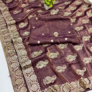 Dazzling Fendi Gold Saree