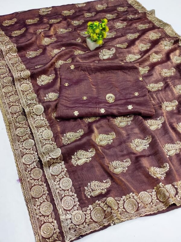 Dazzling Fendi Gold Saree