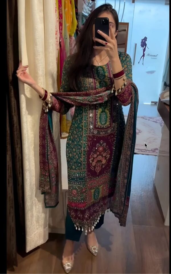 Kurti Pant & Dupatta With Original Kodi Lace - Image 3