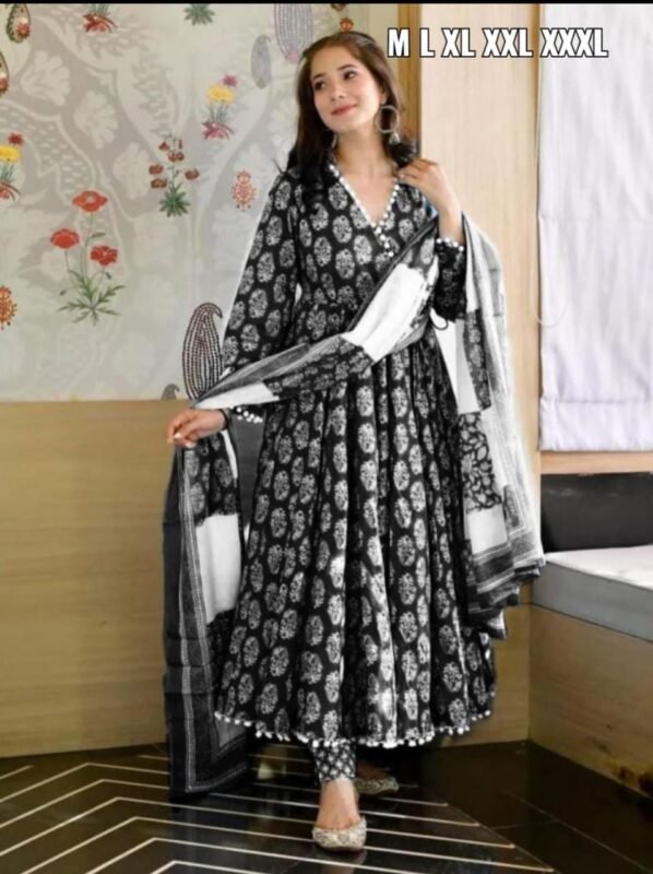 Reyon Kurti & Pant with Dupatta -Cotton