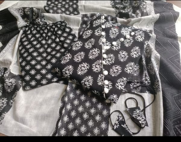 Reyon Kurti & Pant with Dupatta -Cotton