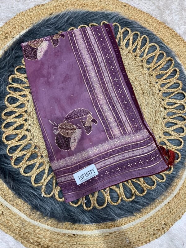Saree With Dmc Work - Image 4