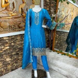Women-Chinon-Silk-Fastive-Wear-With-Dupatta-Set