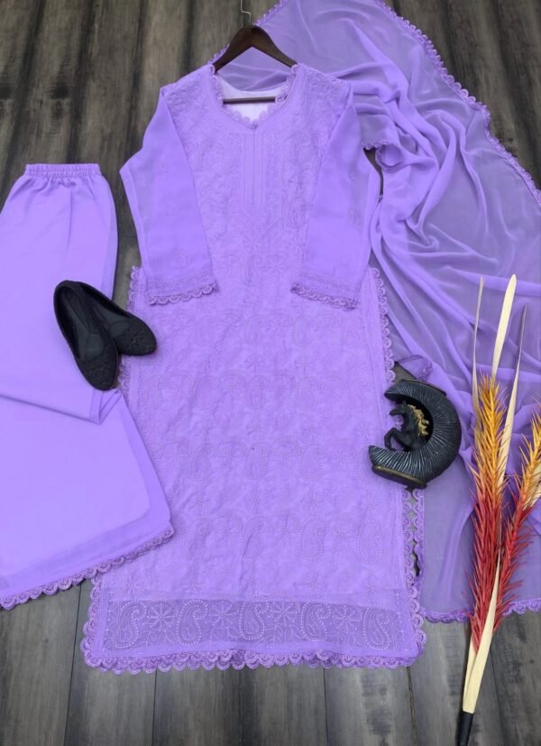 Faux Georgette Embroidered Suit Set