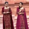 3Pc's Kurti Plazzo Set Mairoon