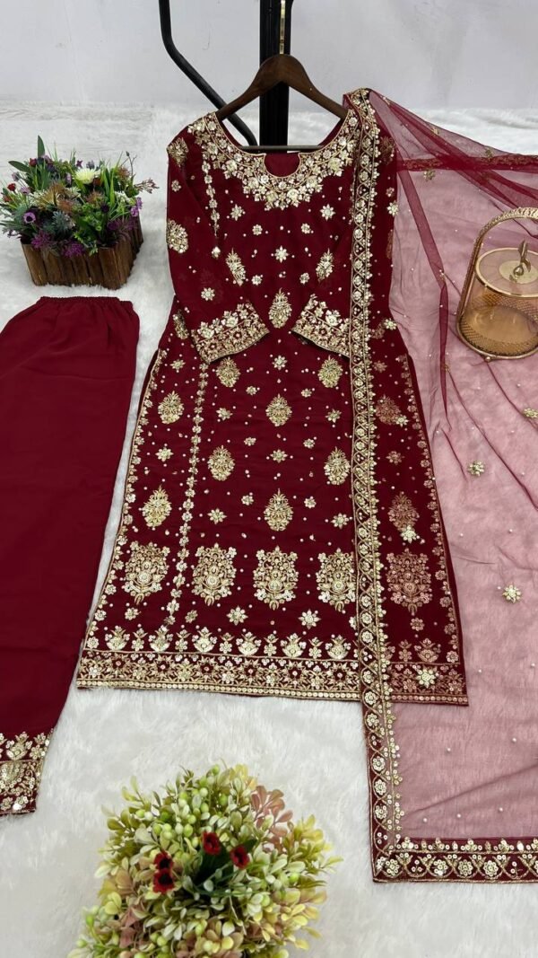 3 Pc's Kurti Plazzo Set multi colours