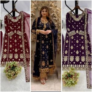 3 Pc's Kurti Plazzo Set multi colours