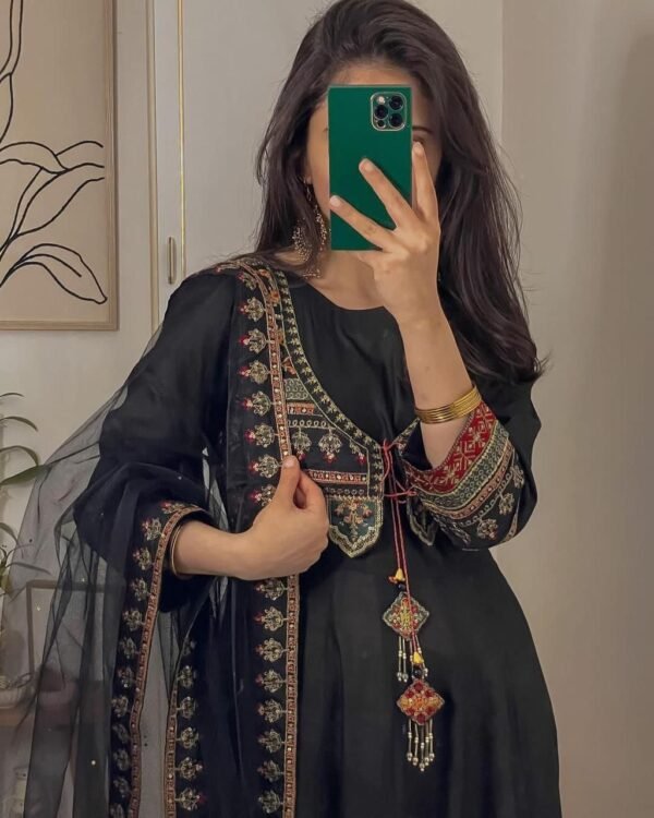 Anarkali Gown With Dupatta Set - Image 3