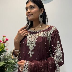 Embroidered Palazzo Top