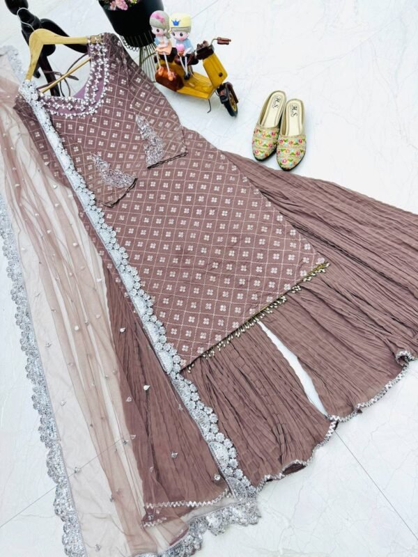 Embroidered Palazzo Top