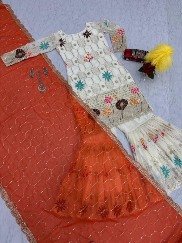 Embroidered Suit & Sharara