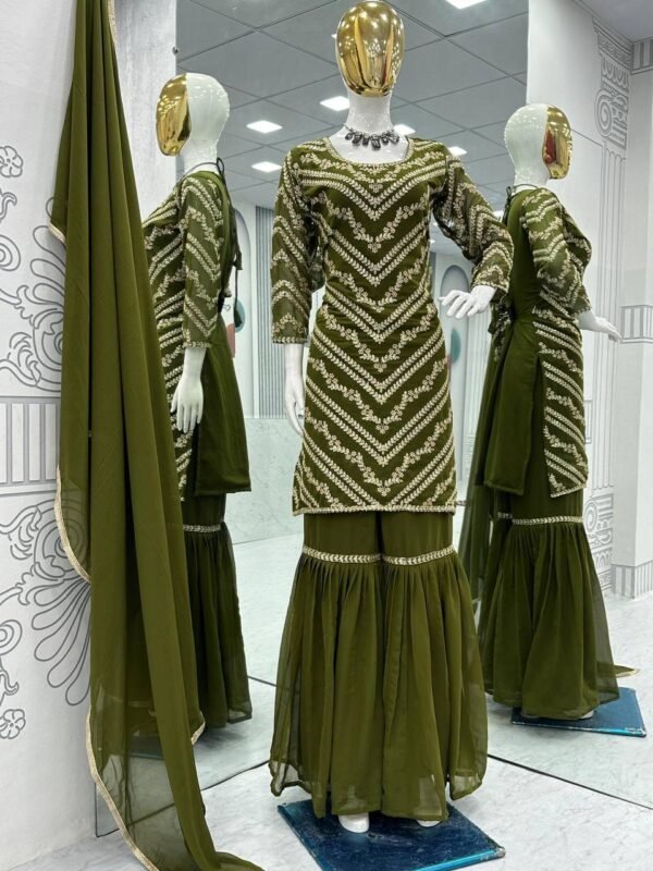 Embroidered Suit & Sharara set
