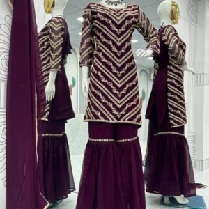 Embroidered Suit & Sharara set