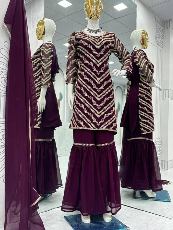Embroidered Suit & Sharara set