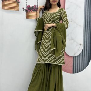 Embroidered Suit & Sharara set