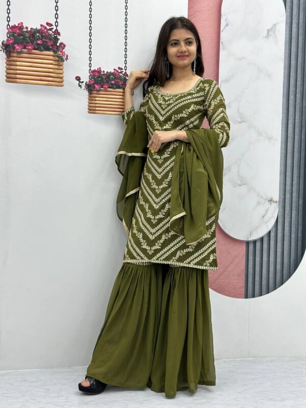 Embroidered Suit & Sharara set