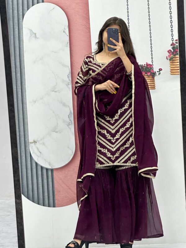 Embroidered Suit & Sharara set