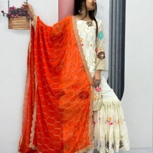 Embroidered Suit & Sharara