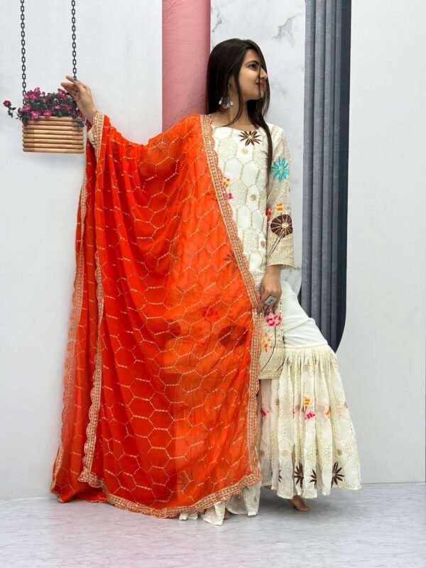 Embroidered Suit & Sharara