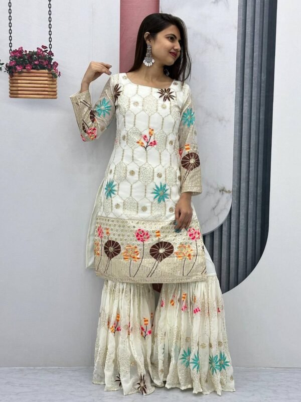 Embroidered Suit & Sharara