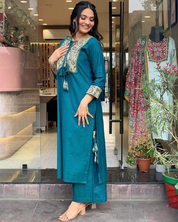 Floral Organza Cotton Kurta Set