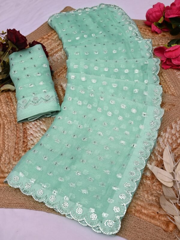 Premium Moss Buti Saree