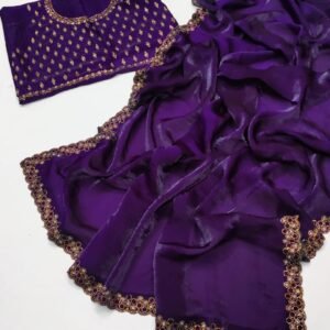Premium Satin Saree W