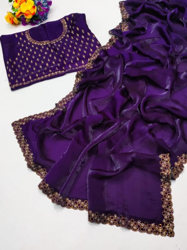 Premium Satin Saree W
