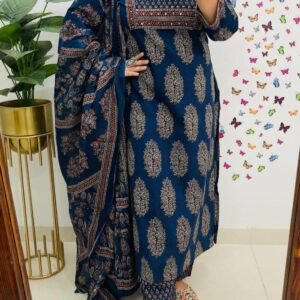 Pure fine Cotton Fabric Kurti with Pant Multi