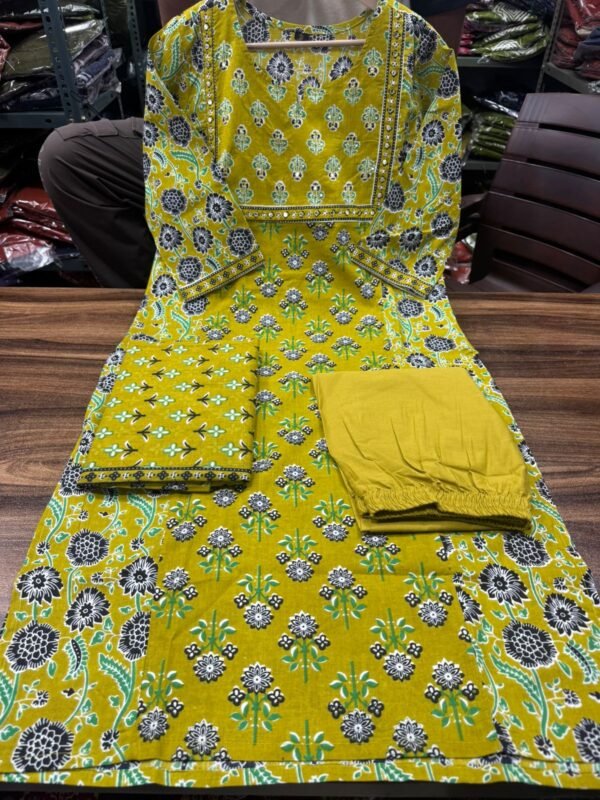 Pure fine Cotton fabric Kurti with Pant Dhani