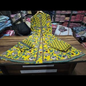 Pure fine Cotton fabric Kurti with Pant Dark Yellow