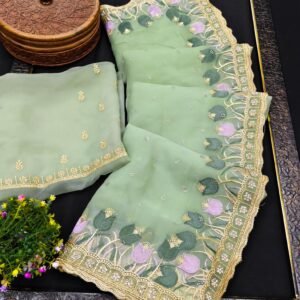 Shifan Saree with Jarkan Work